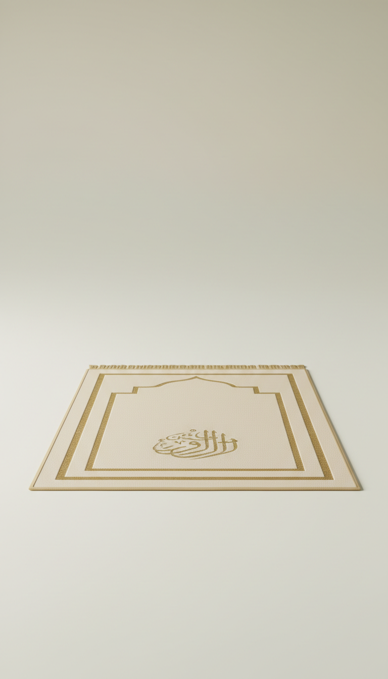 Sandstone Prayer Mat with Minimalist Gold Border